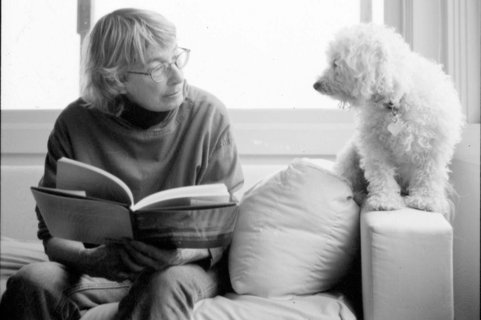 NaPoWriMo (National Poetry Writing Month) Mary Oliver with her dog